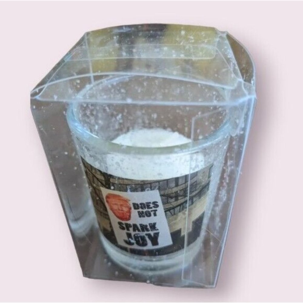 Trump Candle Does Not Spark Joy Tea Light Votive Novelty Holder Donald Humor New